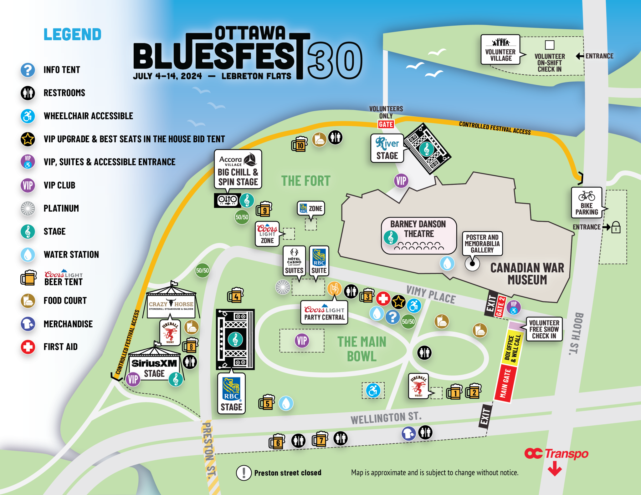 Festival Location & Site Map – Ottawa Bluesfest